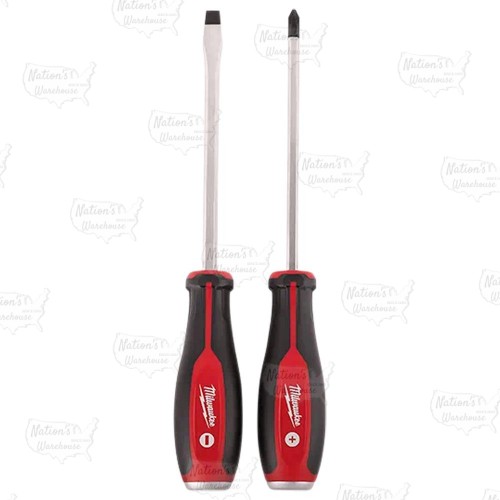 2-piece Demolition Screwdriver Set w/ Magnetic Tips, Tri-Lobe Handles & Hex Shanks