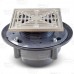 High-Capacity, Square PVC Shower Tile/Pan Drain w/ Matte St. Steel Strainer, 3" Hub