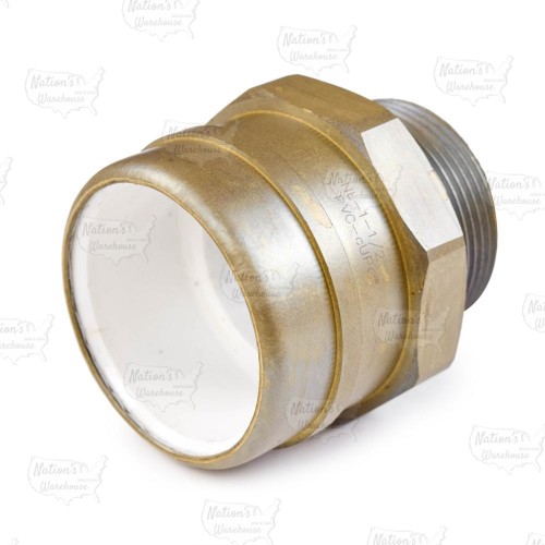 1-1/2" PVC x 1-1/2" MIP (Male Threaded) Brass Adapter, Lead-Free