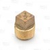 1/2" MPT Square-Head Brass Plug, Lead-Free