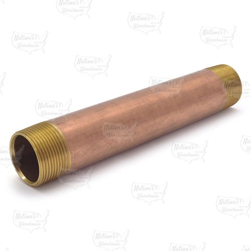 1-1/4" x 12" Brass Pipe Nipple