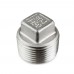 1" 304 Stainless Steel Square Head Plug, MNPT threaded