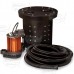 Crawl Space Sump Pump Kit w/ 16.5” x 15” Basin, 1/2HP Sump Pump w/ 10' cord, 24' Drain Hose & Check Valve, 1/2HP, 115V