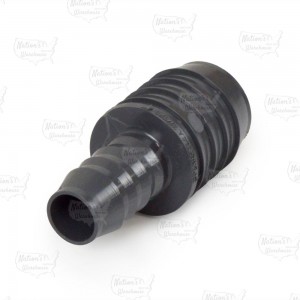 1-1/4" x 3/4" Barbed Insert PVC Reducing Coupling, Sch 40, Gray