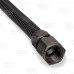 36" Low-Visibility (Black) Stainless Steel Gas Fireplace Connector, 1/2" MIP (3/8" FIP) x 1/2" FIP, 3/8" ID