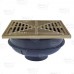 QuadDrain Square Floor Drain w/ Nickel Bronze Strainer & Ring, PVC 2" Hub x 3" Inside Fit