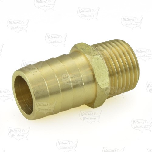 3/4” Hose Barb x 1/2” Male Threaded Brass Adapter, Lead-Free