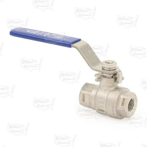 1/4" NPT Threaded 304 St. Steel Ball Valve, Full Port (Lead-Free)..