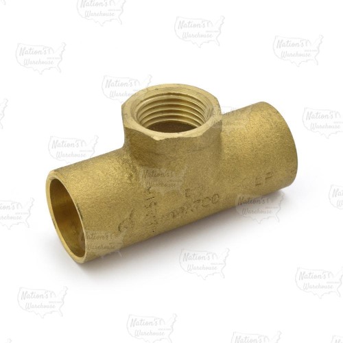 Matco Norca CRTF0403LF 3/4" C x 3/4" C x 1/2" Female Thread Cast Brass Adapter Tee, Lead Free