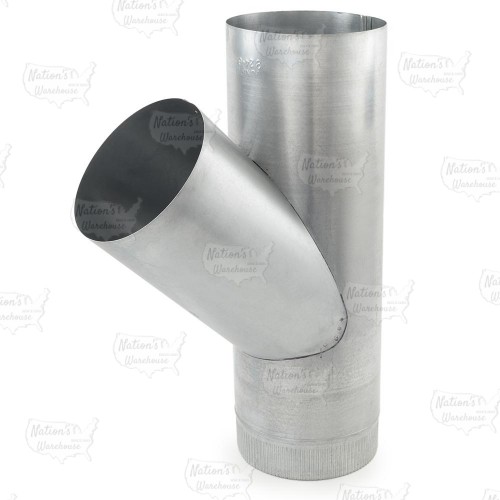 8" Galvanized Flue Wye, 24" Length, 24 GA..