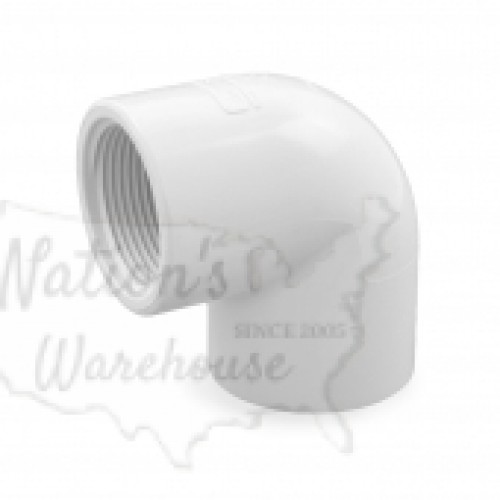 1-1/4" Barbed Insert x 1-1/4" Female NPT 90° PVC Elbow, Sch 40, Gray