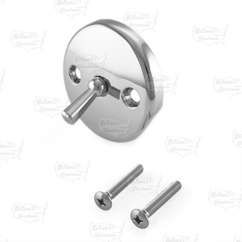 Trip Lever Bathtub Overflow Faceplate w/ Screws, Chrome Plated, 2-hole