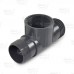 2" Barbed Insert x 2" Female NPT Threaded PVC Tee, Sch 40, Gray