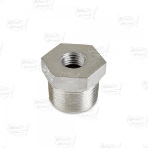 3/4" x 1/4" 304 Stainless Steel Hex Bushing, MNPT x FNPT threaded