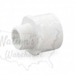 1-1/4" Barbed Insert x 1" Male NPT Threaded PVC Reducing Adapter, Sch 40, Gray