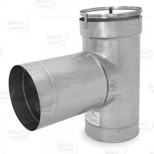 10" Z-Lok Chimney Liner Stainless Steel Tee Appliance Adapter for Chimney Liner