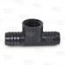 1-1/4" Barbed Insert x 1-1/4" Female NPT Threaded PVC Tee, Sch 40, Gray