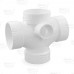 4" PVC DWV Double Sanitary Tee w/ 2" Right & Left Side Inlets