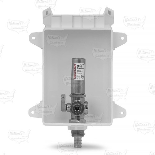 Sioux Chief 696-G1010XF Ox Box Ice Maker Outlet Box w/ Water Hammer Arrestor - 1/2" PEX Crimp Connection (Lead Free)