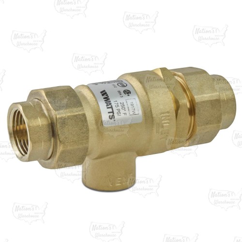 9D-M2, 3/4" Dual Check Backflow Preventer Valve w/ Atmospheric Vent, FNPT Union x FNPT Union