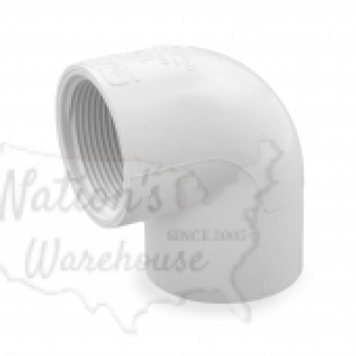 1-1/2" Barbed Insert x 1-1/2" Female NPT 90° PVC Elbow, Sch 40, Gray