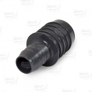 1-1/2" x 1" Barbed Insert PVC Reducing Coupling, Sch 40, Gray