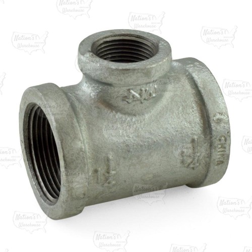 1-1/4" x 1-1/4" x 3/4" Galvanized Reducing Tee