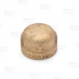 1/2" FPT Brass Cap, Lead-Free