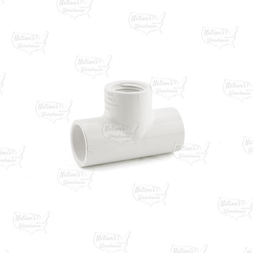 1/2" PVC (Sch. 40) Tee (Socket x Socket x FIPT)