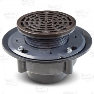 High-Capacity, Round PVC Shower Tile/Pan Drain w/ Oil Rubbed Bronze Strainer, 3" Hub