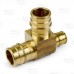 3/4" x 1/2" x 3/4" Expansion PEX Tee, LF Brass