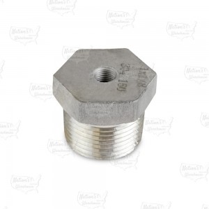 1" x 1/8" 304 Stainless Steel Hex Bushing, MNPT x FNPT threaded