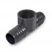 1-1/2" Barbed Insert x 1-1/2" Female NPT Threaded PVC Tee, Sch 40, Gray