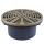 Low-Profile (Short) PVC Floor Drain w/ Round Nickel Bronze Strainer, PVC 4" Hub