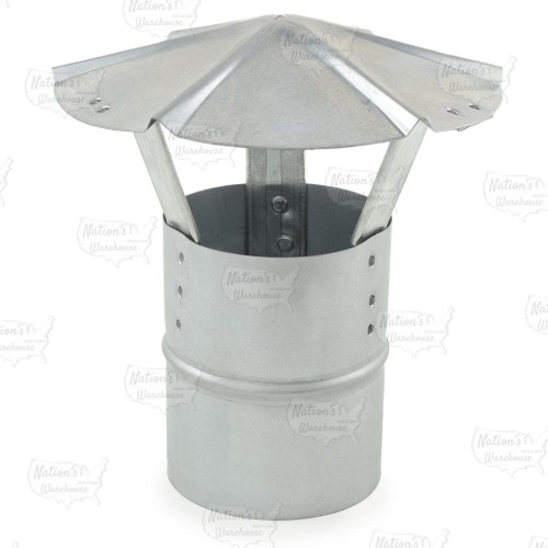 4" Galvanized Rain Cap (Shanty Cap), 26 GA..