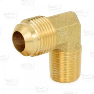 1/2" Flare x 3/8" MNPT Brass 90° Elbow