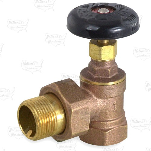 1" FIP x 1" MIP Union Hot Water Radiator Angle Valve