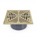 PVC Floor Drain, Square, Nickel Bronze, PVC 4" Hub