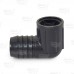 1-1/4" Barbed Insert x 1" Female NPT 90° PVC Reducing Elbow, Sch 40, Gray