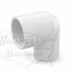 1-1/4" x 1" Barbed Insert 90° Reducing PVC Elbow, Sch 40, Gray