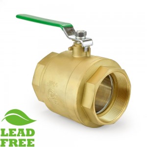 4” NPT Threaded Brass Ball Valve, Full Port (Lead-Free)