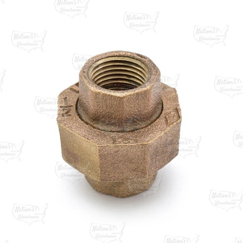 1/2" FPT Brass Union, Lead-Free