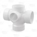 3" PVC DWV Double Sanitary Tee w/ 2" Right & Left Side Inlets