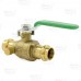 1/2" Press Brass Ball Valve w/ Waste Outlet, Full Port (Lead-Free)