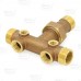 1" MPT x 4-1/2" Union Brass Short Well Tank Tee (Lead-Free)