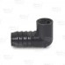 1" Barbed Insert x 1/2" Female NPT 90° PVC Reducing Elbow, Sch 40, Gray