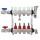 Rifeng SSM204 4-branch Radiant Heat Manifold, Stainless Steel, for PEX, 1/2" Adapters Incl.