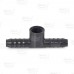 1/2" Barbed Insert x 1/2" Female NPT Threaded PVC Tee, Sch 40, Gray