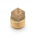 1/2" MPT Square-Head Brass Plug, Lead-Free