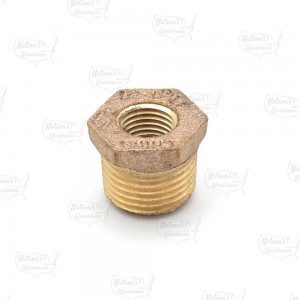 1/2" MPT x 1/4" FPT Brass Bushing, Lead-Free